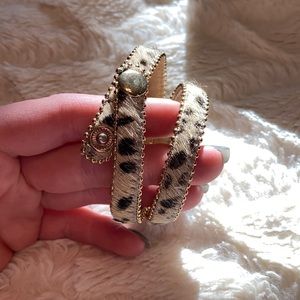 Double Wrap Cowhide Bracelet